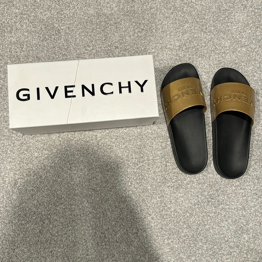 Givenchy slides gold